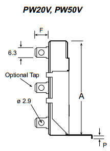 50 Watt Ceramic resistor - Vertical Mounting Option