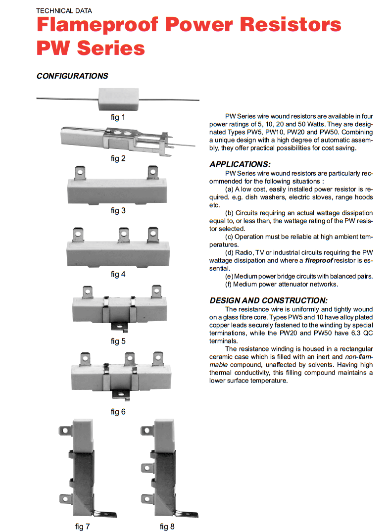 flame proof power resistor data P1